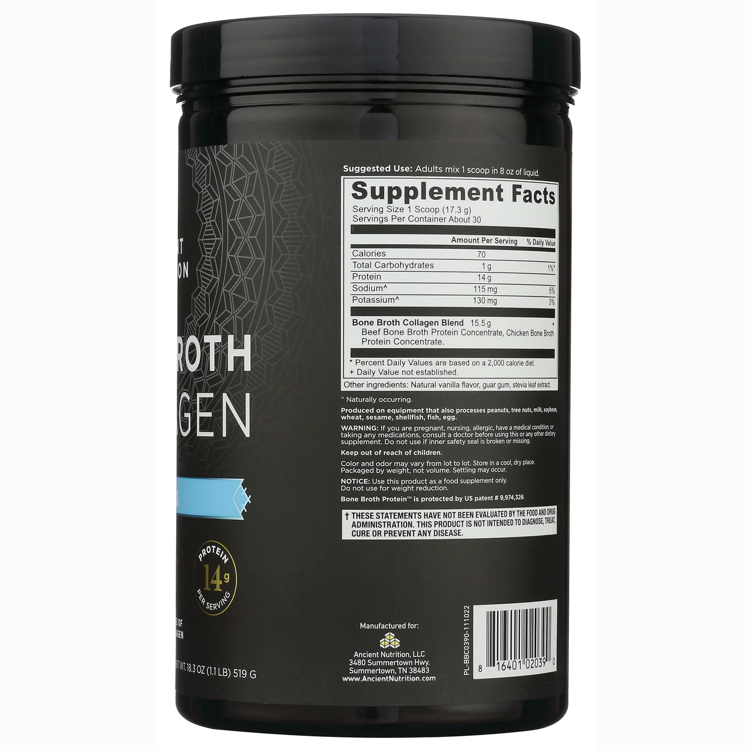 Bone Broth Collagen - Vanilla - Image 2