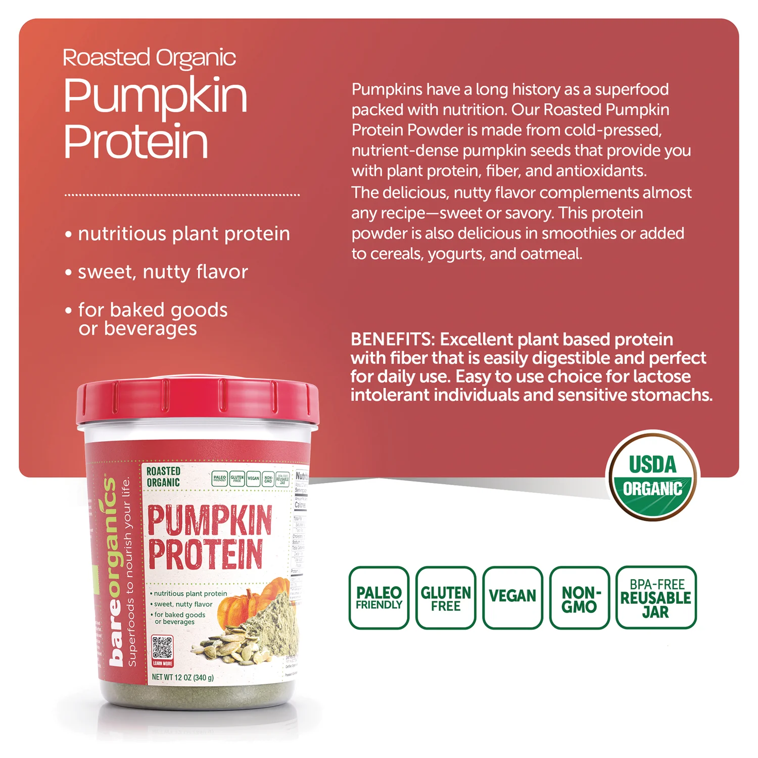 Roasted Organic Pumpkin Protein Powder - Image 4