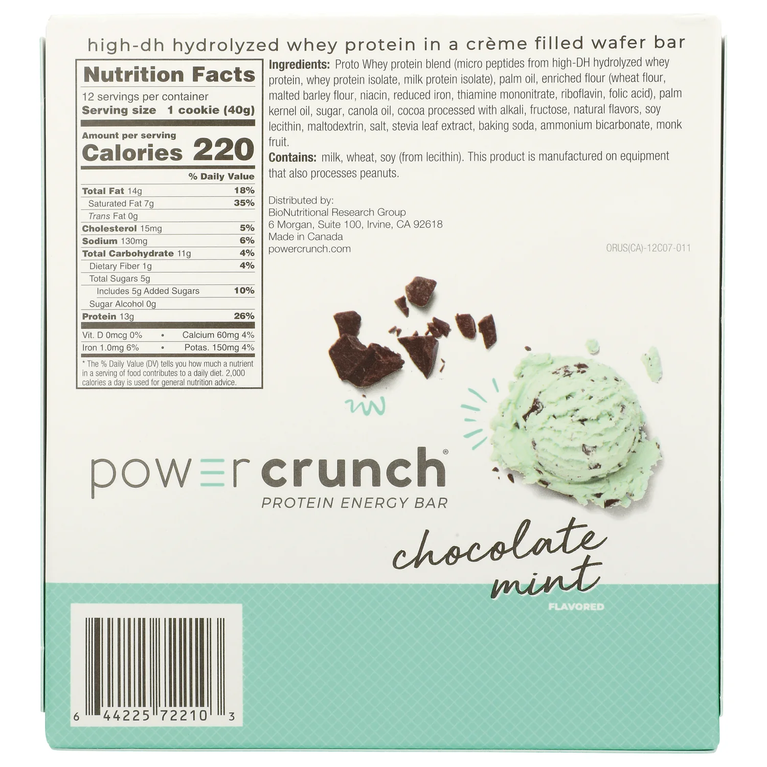Power Crunch Protein Energy Bar Chocolate Mint - Image 2