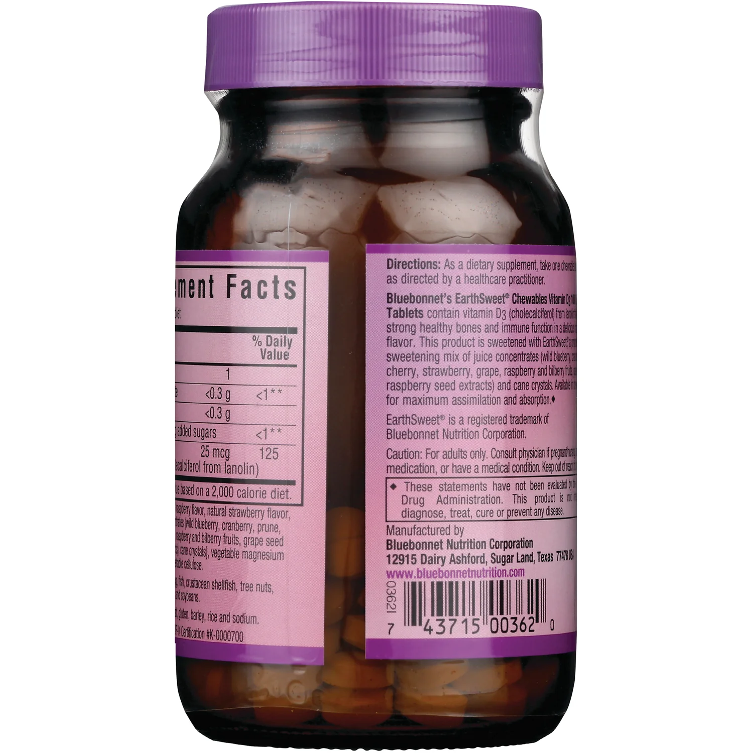 EarthSweet Chewables Vitamin D3 - Raspberry - Image 3