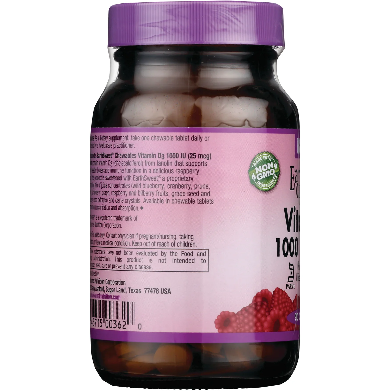 EarthSweet Chewables Vitamin D3 - Raspberry - Image 4