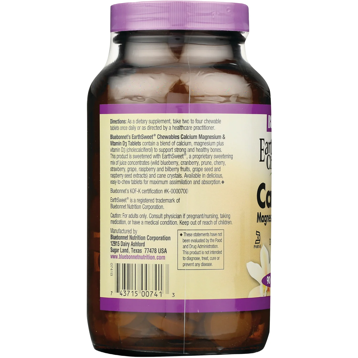 EarthSweet Chewables Calcium Magnesium & Vitamin D3 - Vanilla - Image 3