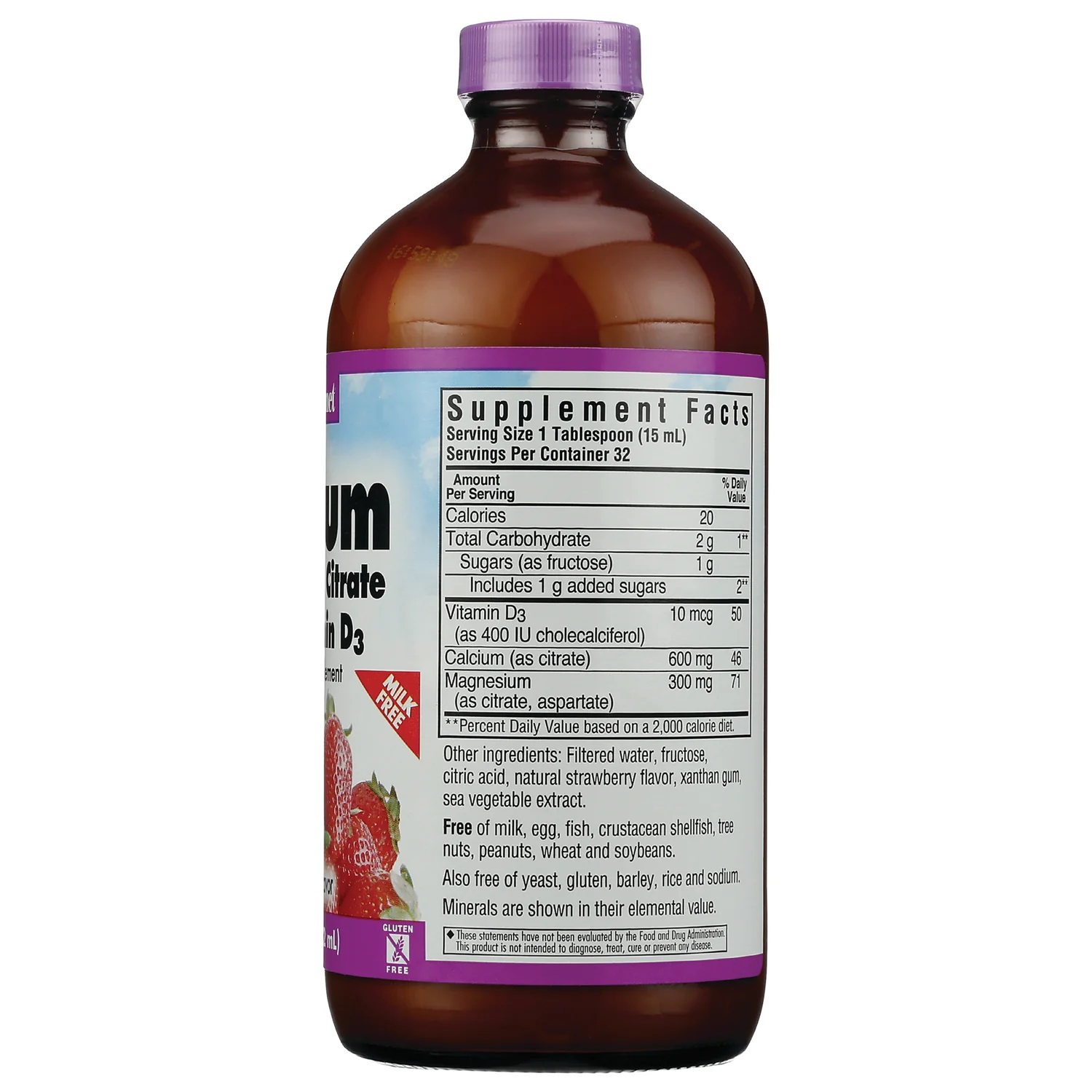 Liquid Calcium Magnesium Citrate Plus Vitamin D3 - Strawberry - Image 2
