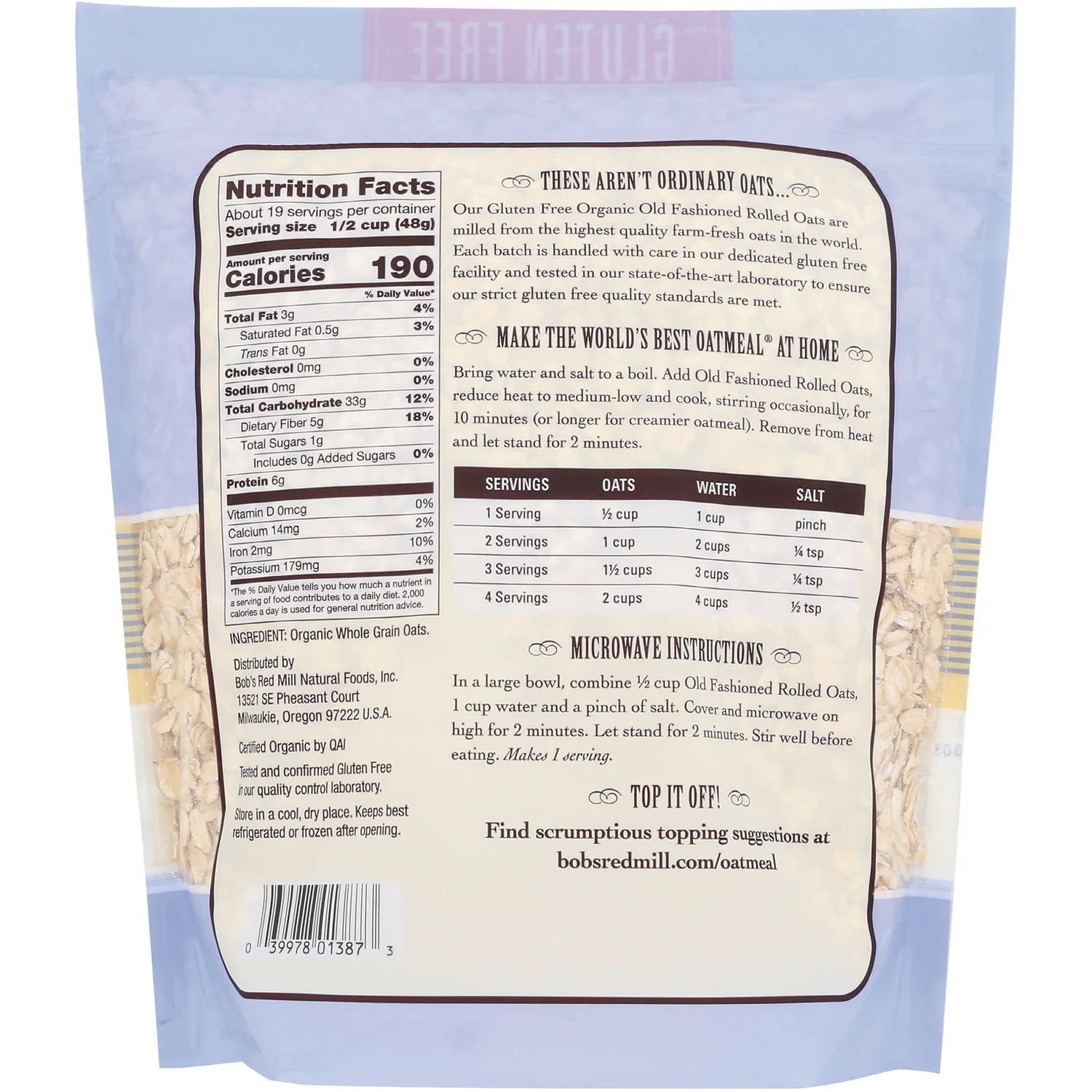 Gluten Free Organic Old Fashioned Rolled Oats - Image 2