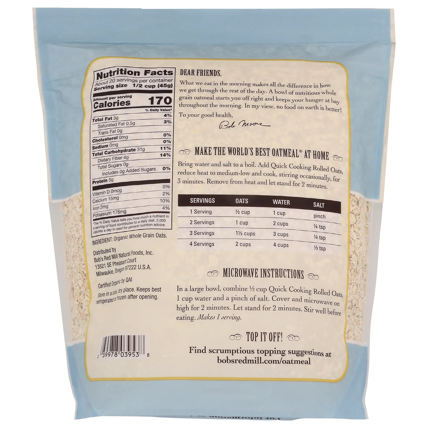 Organic Quick Cooking Rolled Oats - Image 2