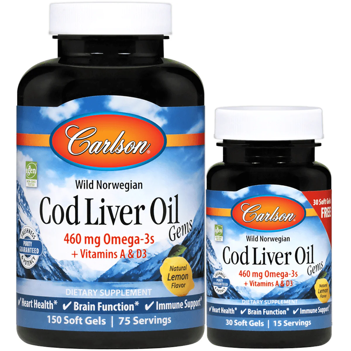Wild Norwegian Cod Liver Oil Gems - Lemon - Image 3