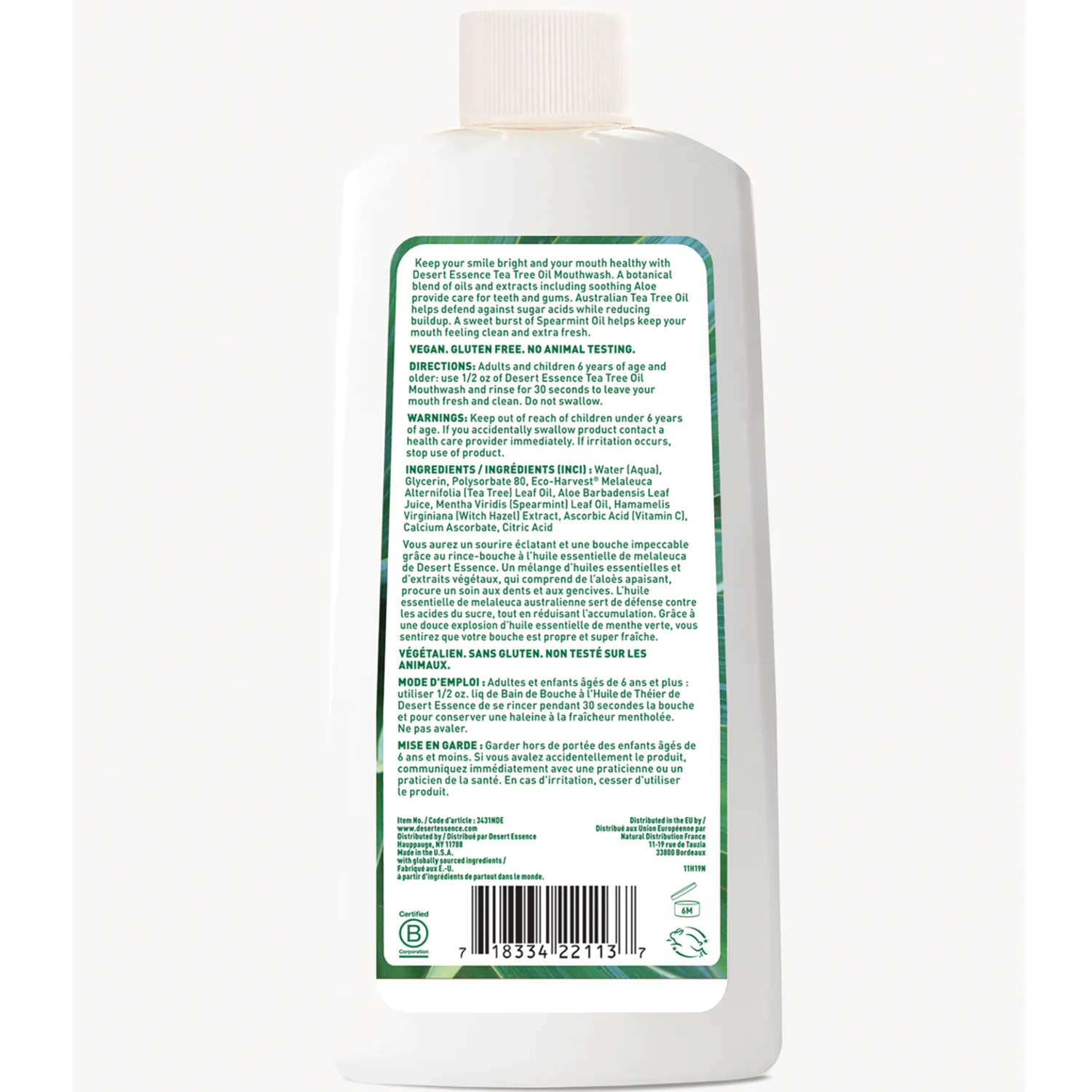 Tea Tree Oil Mouthwash - Spearmint - Image 2