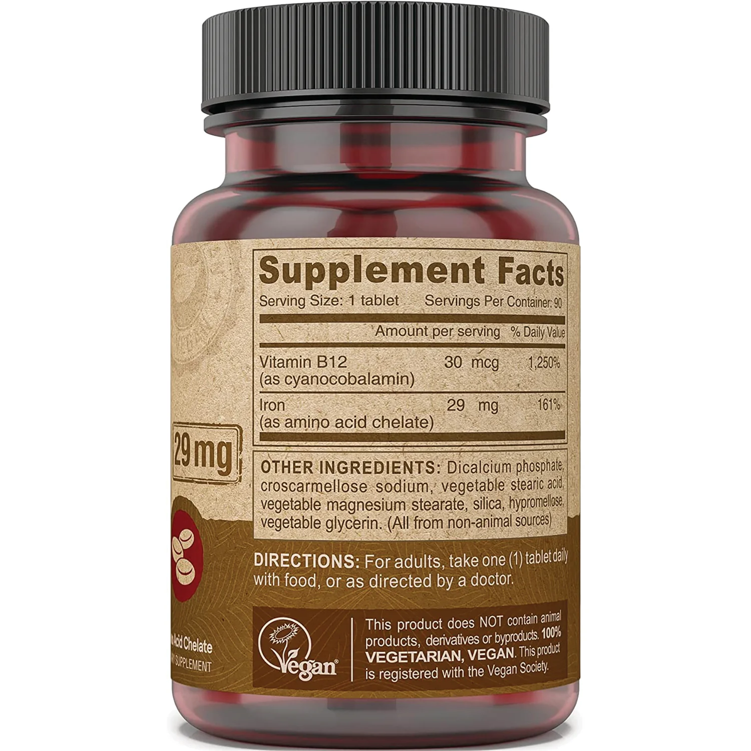 Vegan Chelated Iron with Added B12 - Image 2