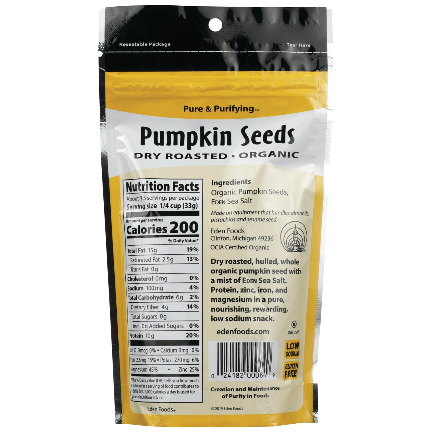 Pumpkin Seeds Dry Roasted Organic - Image 2