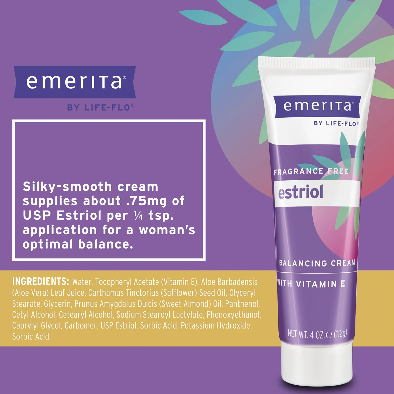 Estriol Balancing Cream with Vitamin E - Fragrance Free - Image 2