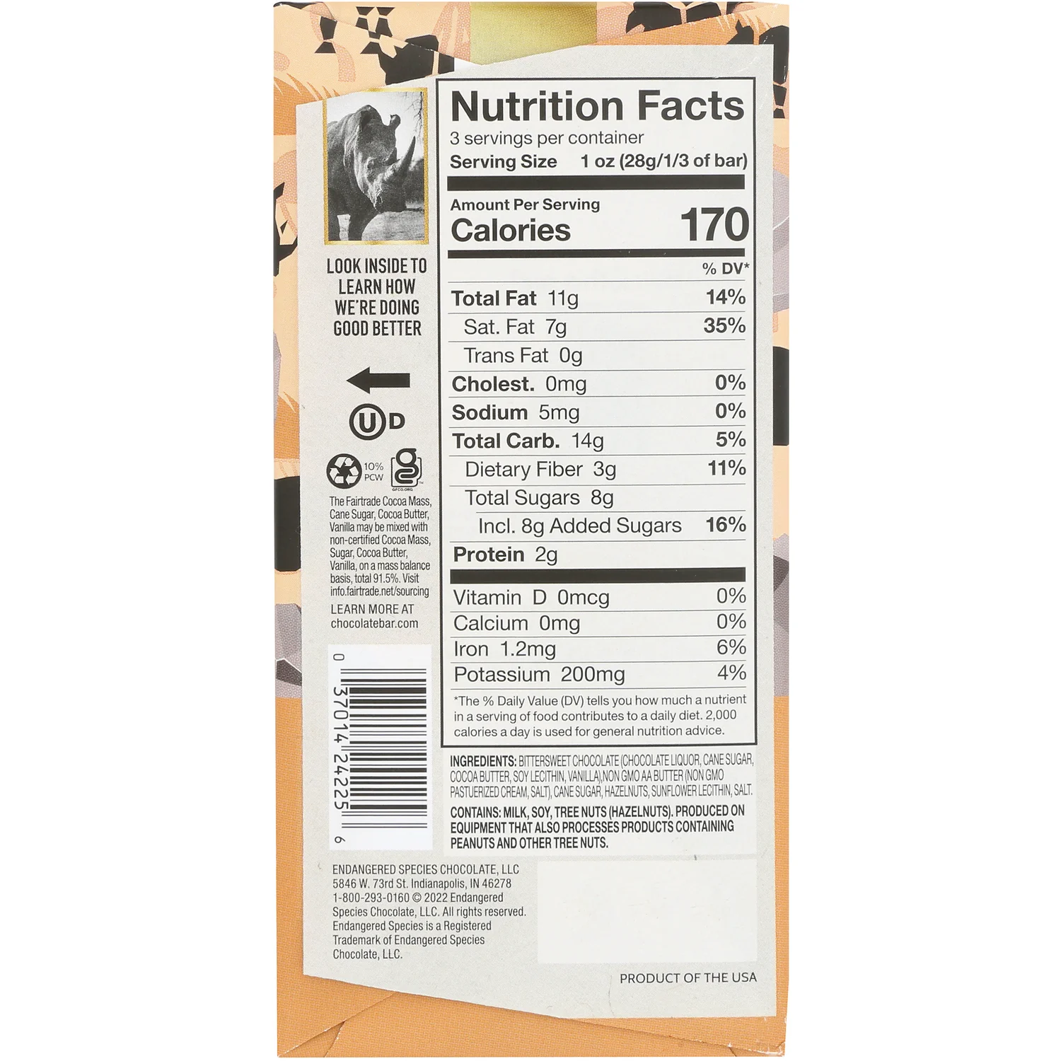 72% Cocoa Dark Chocolate - Hazelnut Toffee - Image 2