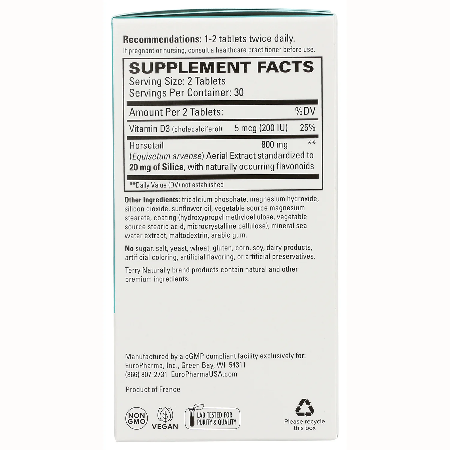 Terry Naturally Silica-20 - Plant Sourced - Image 2