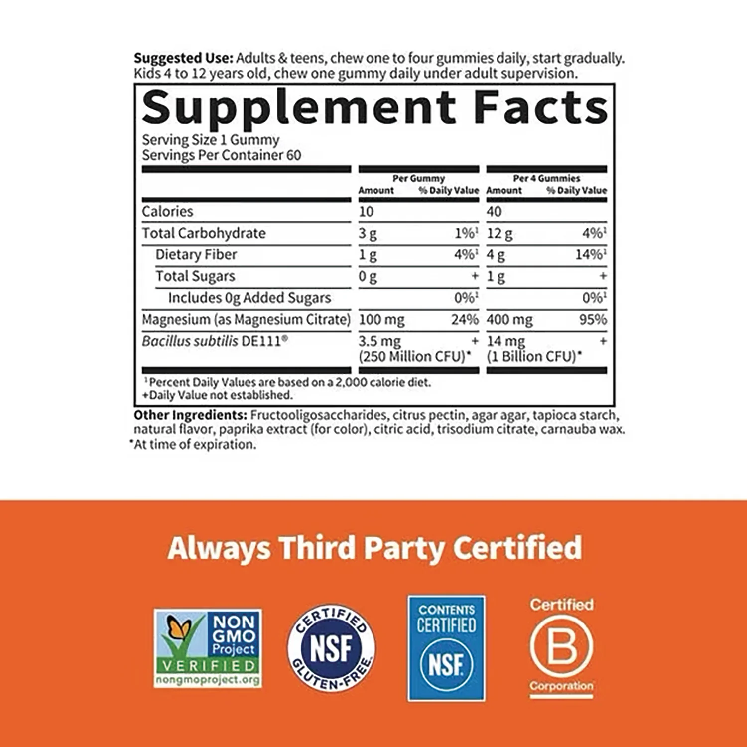 Dr. Formulated Magnesium Gummies - Orange Creme - Image 2