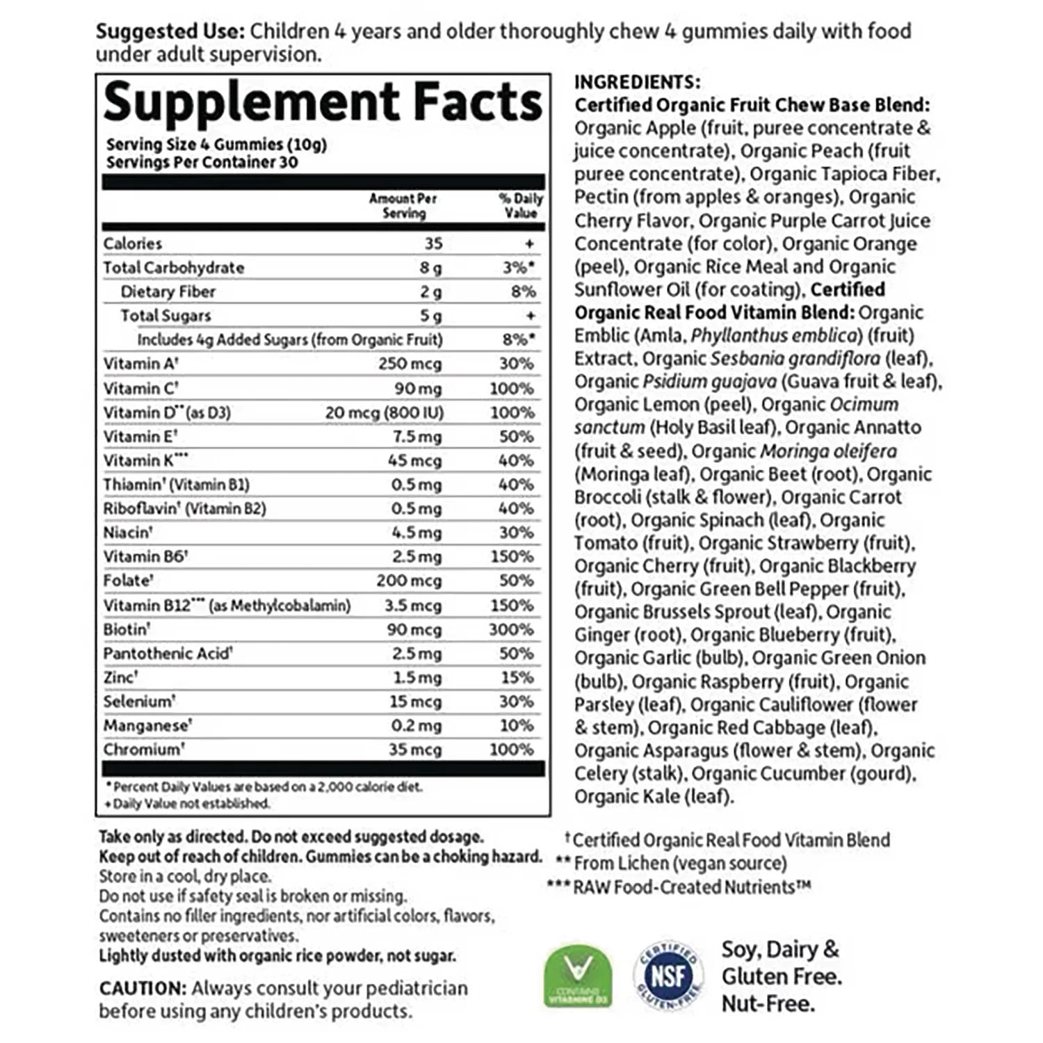 Kids Multi Organic Fruit + Vitamins Gummies - Organic Cherry - Image 2