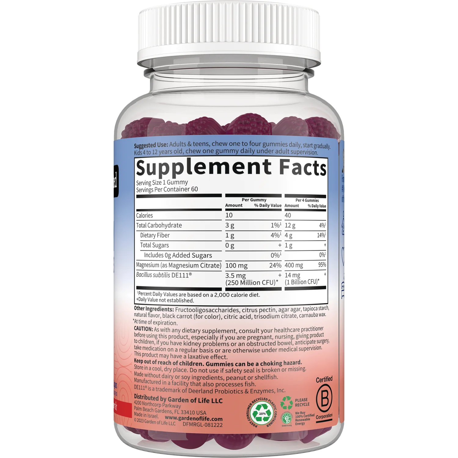 Magnesium with Pre & Probiotics Gummies - Raspberry - Image 2