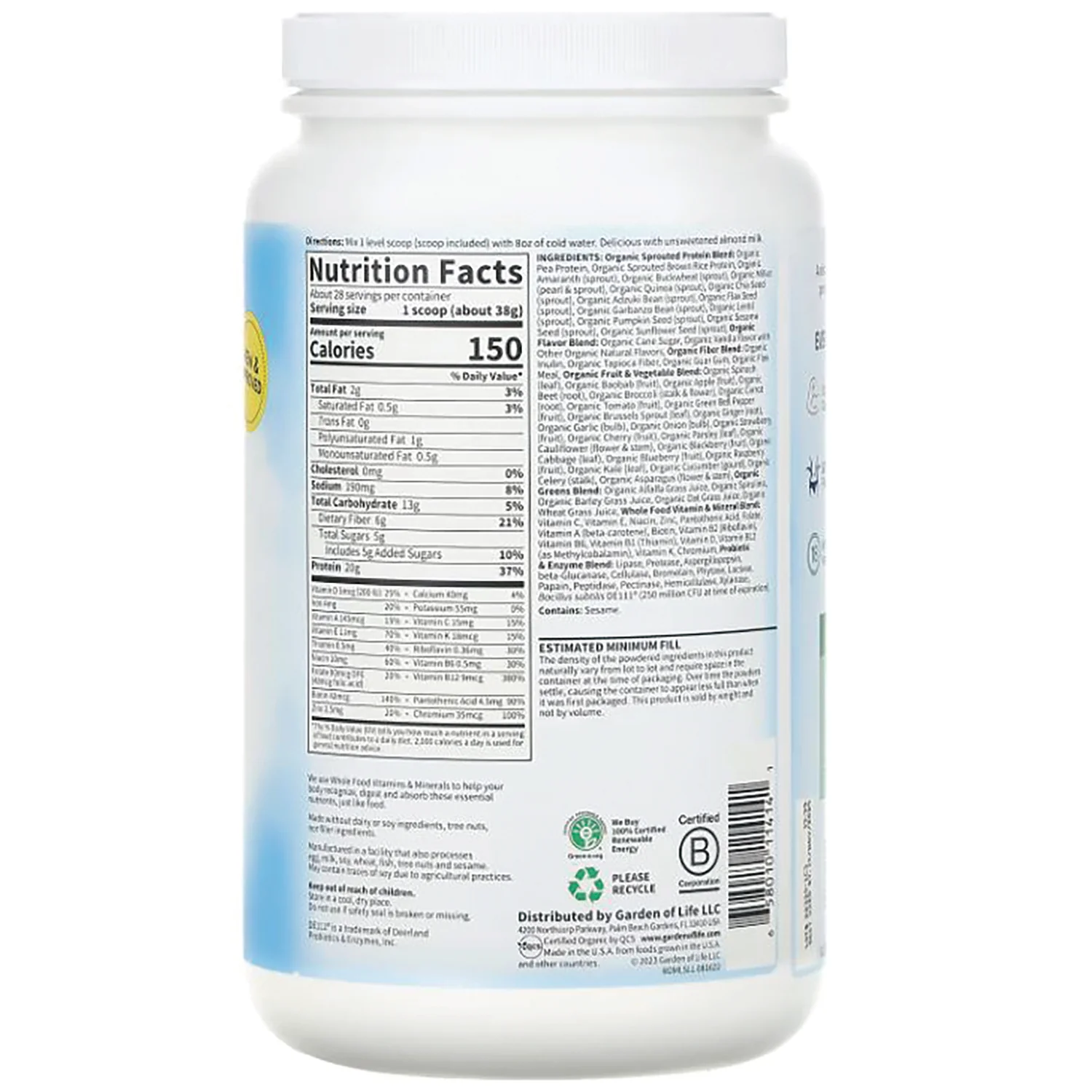 Raw Organic Meal Plant-Based - Lightly Sweet - Image 2