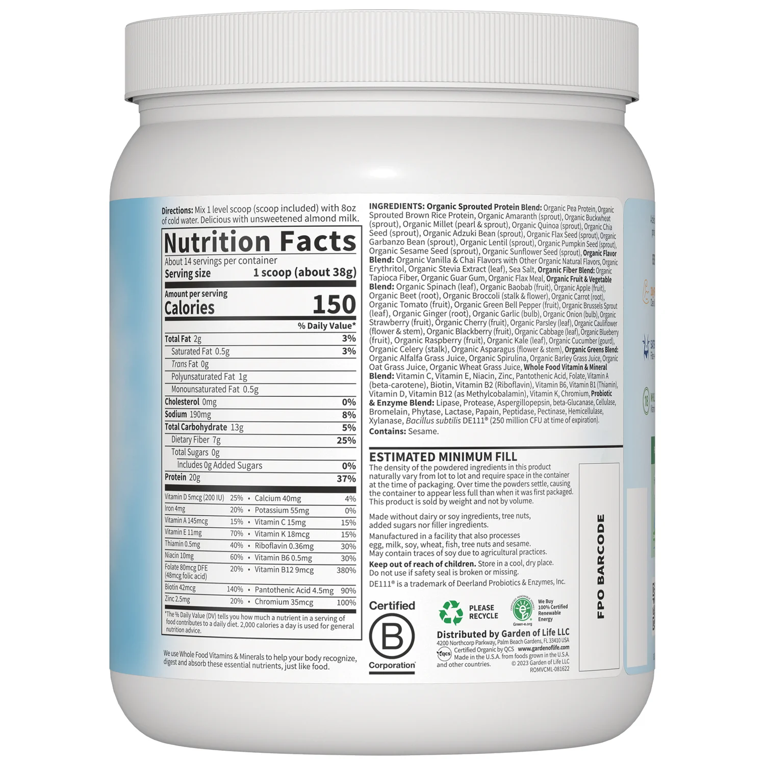 Raw Organic Meal Plant-Based - Vanilla Chai - Image 2