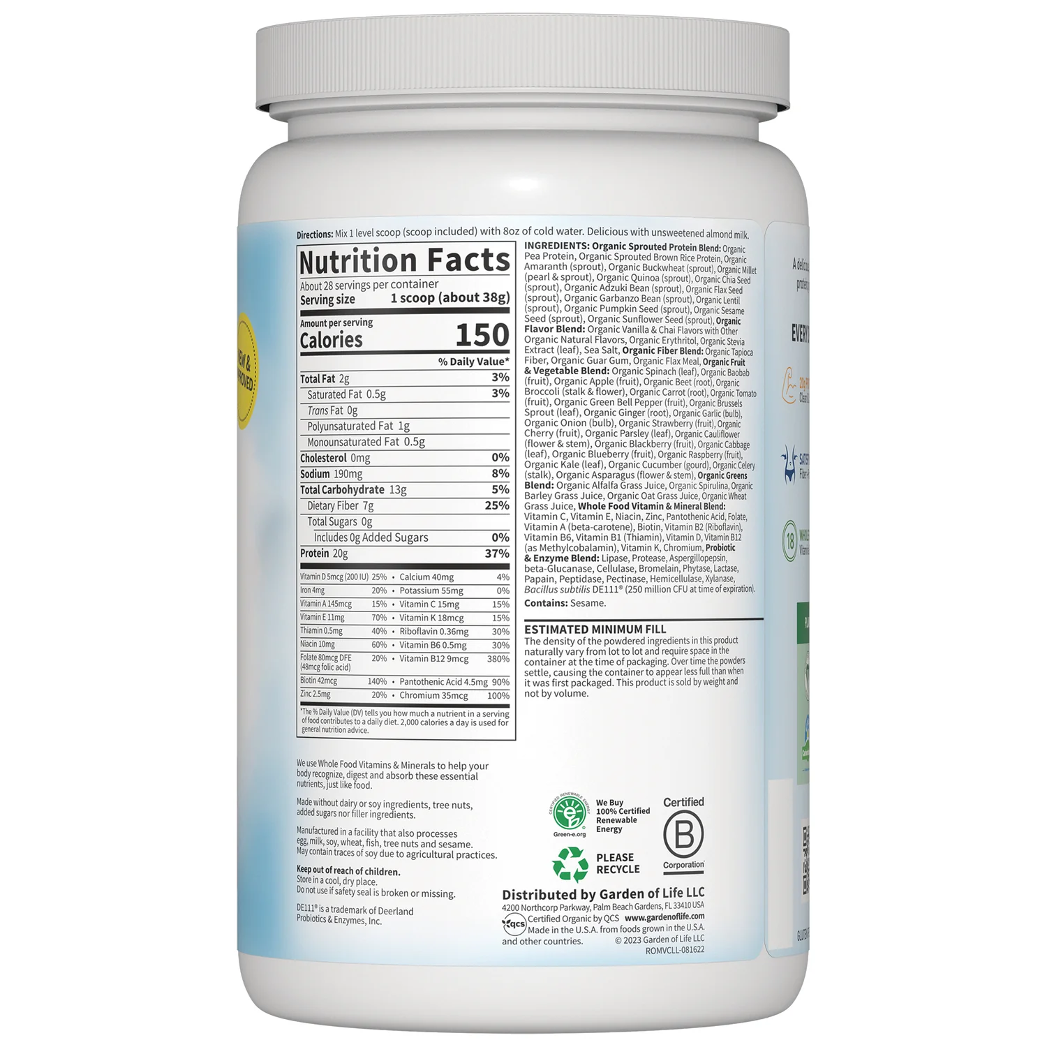 Raw Organic Meal Plant-Based - Vanilla Chai - Image 2