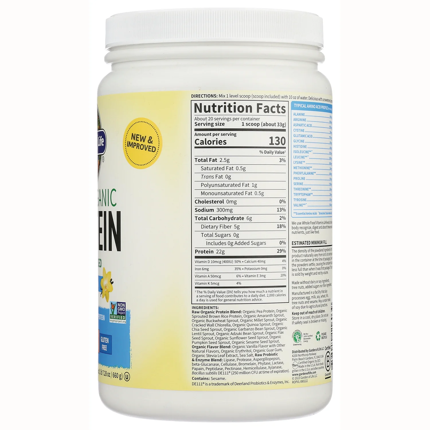 Raw Organic Protein Plant-Based - Vanilla - Image 2