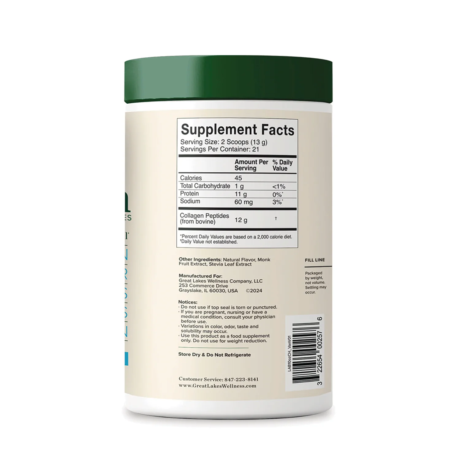 Grass-Fed Bovine Collagen Peptides - Vanilla - Image 2
