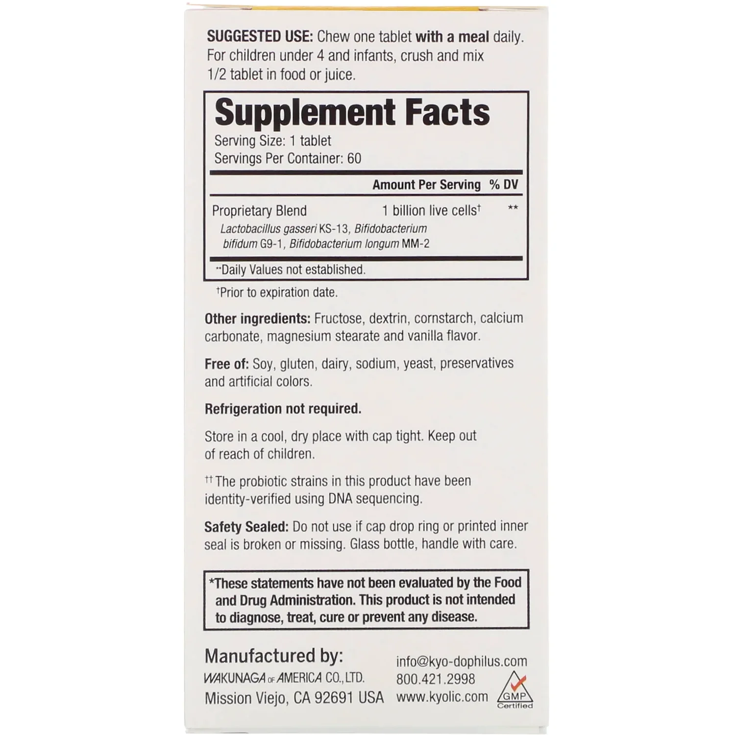 Kid's Kyo-Dophilus One Per Day - Vanilla - Image 2