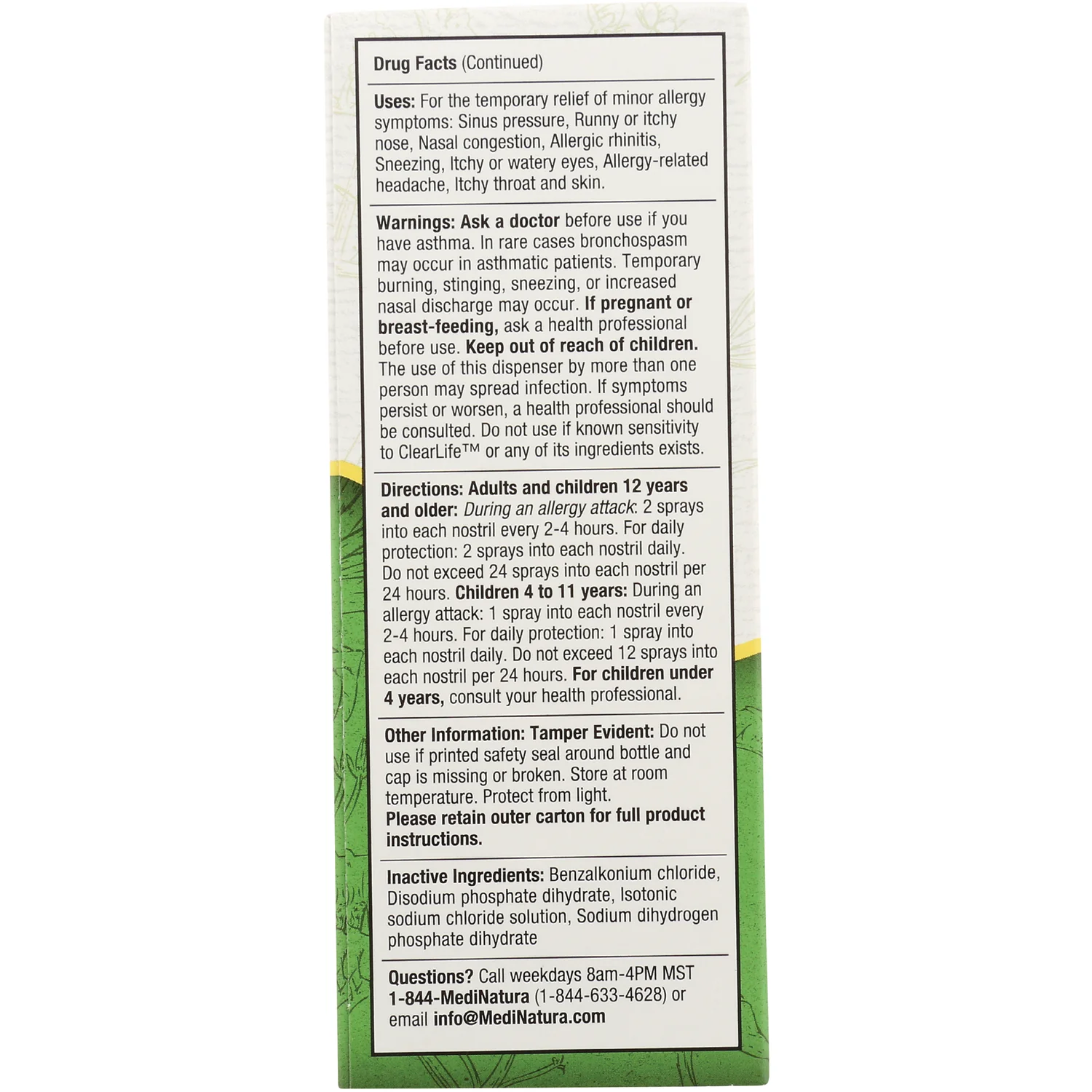 ClearLife Allergy Nasal Spray - Extra Strength - Image 3