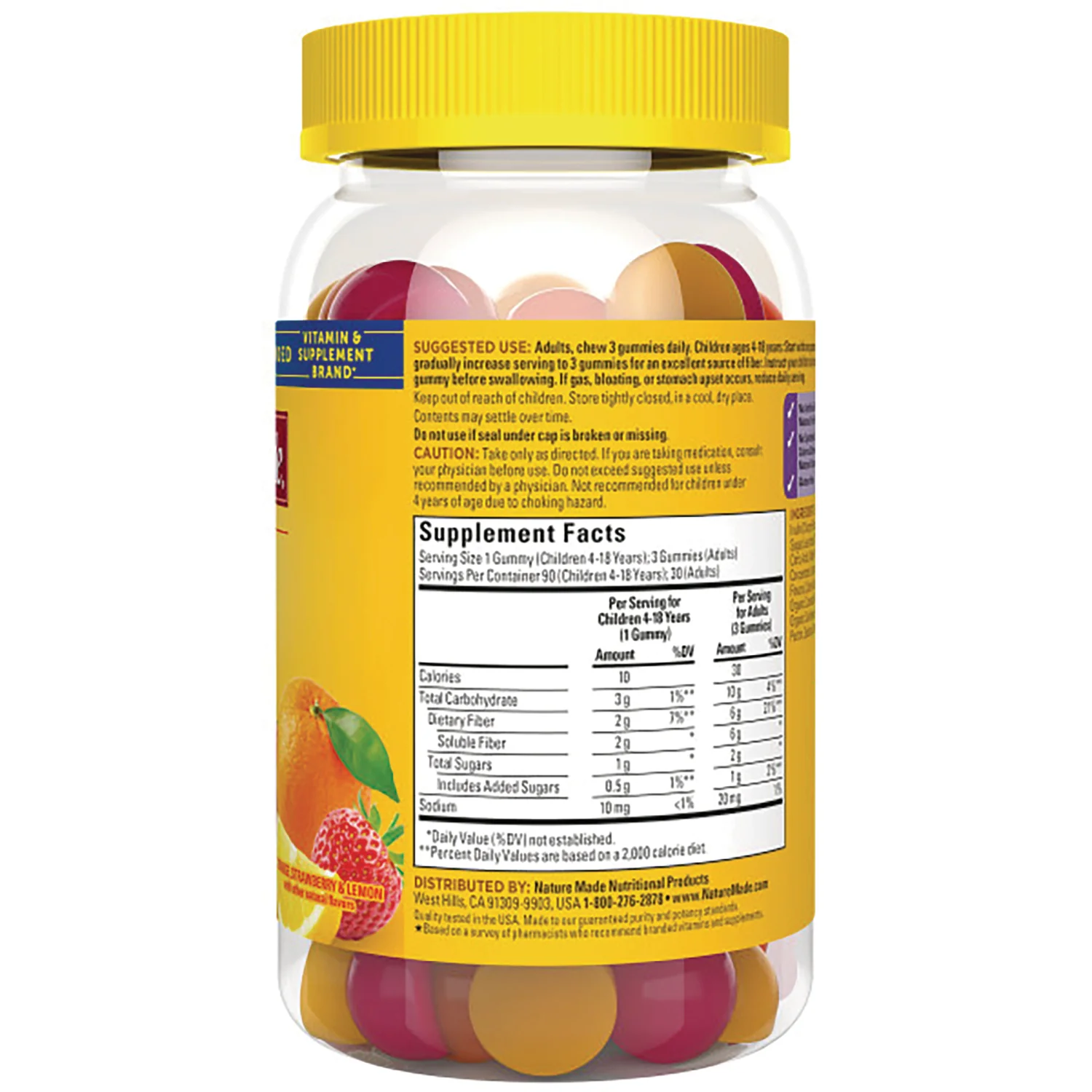 Prebiotic Fiber Gummies - Orange, Strawberry, Lemon - Image 2