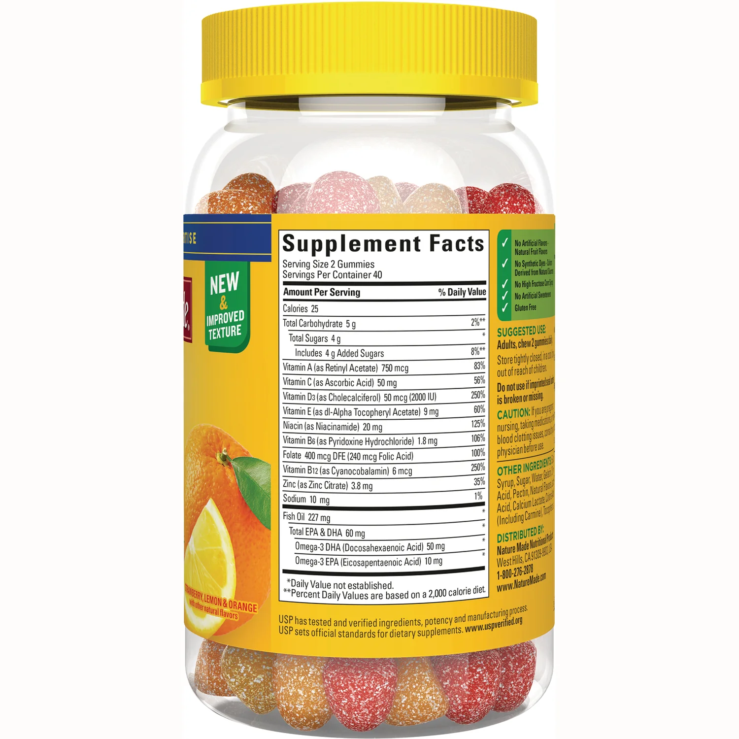 Multi + Omega-3 Gummies - Strawberry, Lemon & Orange - Image 2