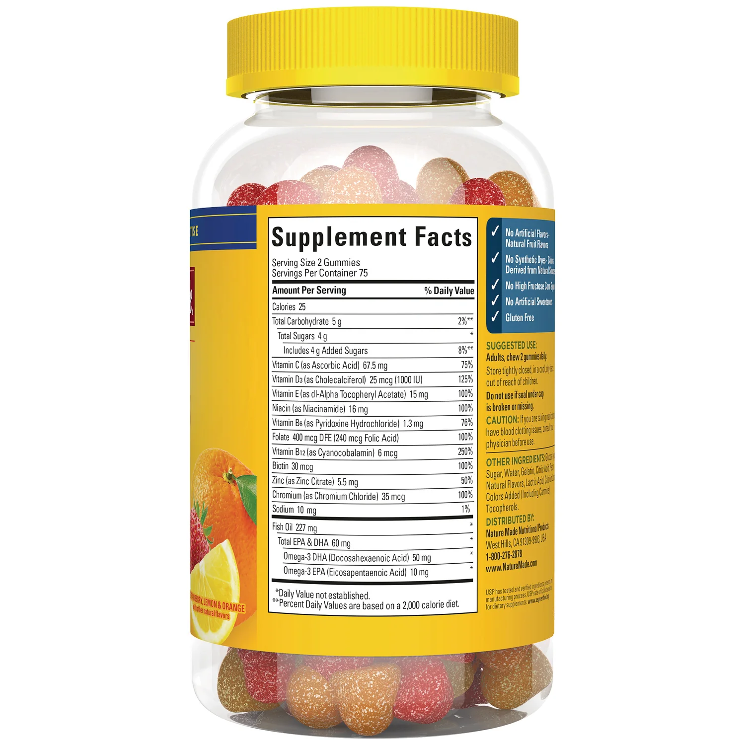Multi + Omega-3 For Him Gummies - Strawberry, Lemon & Orange - Image 2