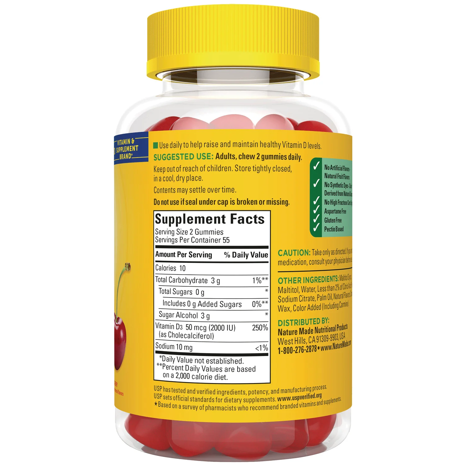 Zero Sugar Vitamin D3 Gummies - Cherry - Image 2