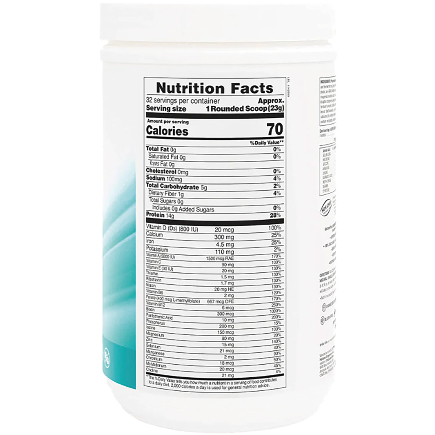 Unsweetened Spiru-Tein Protein Powder Meal - Original Vanilla - Image 2
