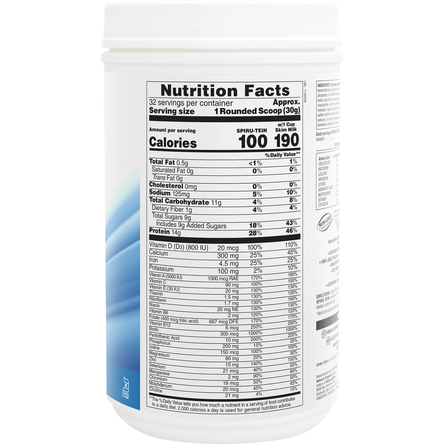 Spiru-Tein Protein Powder Meal - Vanilla - Image 2