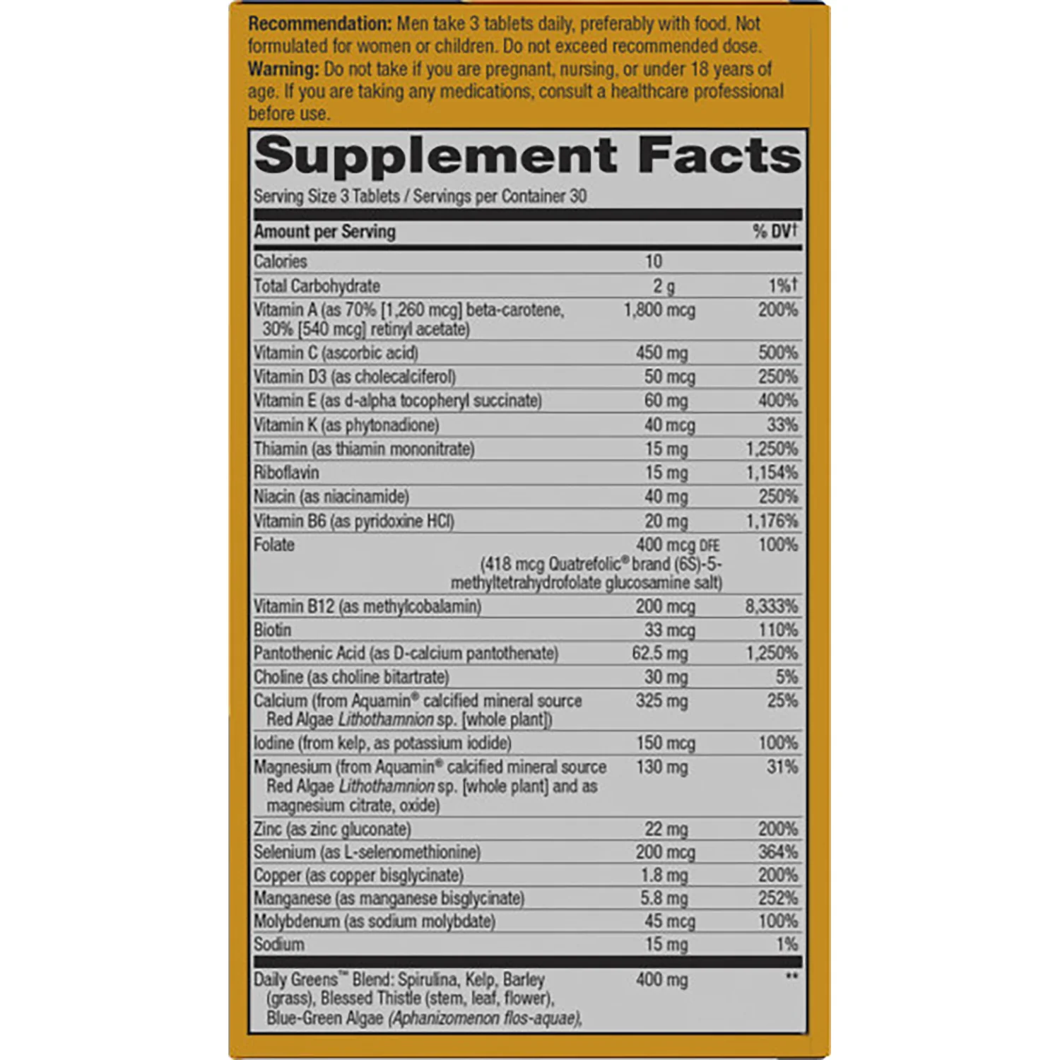 Alive! Max3 Potency Men's Complete Multivitamin - Image 2