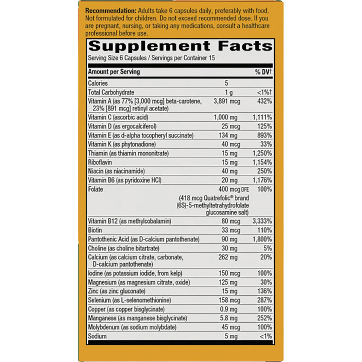 Alive! Max 6 Potency Adult Complete Multivitamin - No Added Iron - Image 2