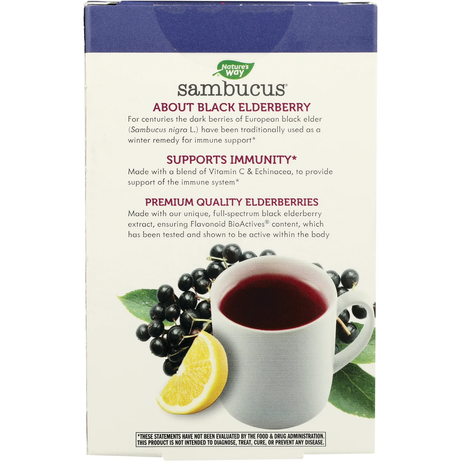 Sambucus Standardized Elderberry Hot Drink Mix - Honey Lemon-Berry - Image 4