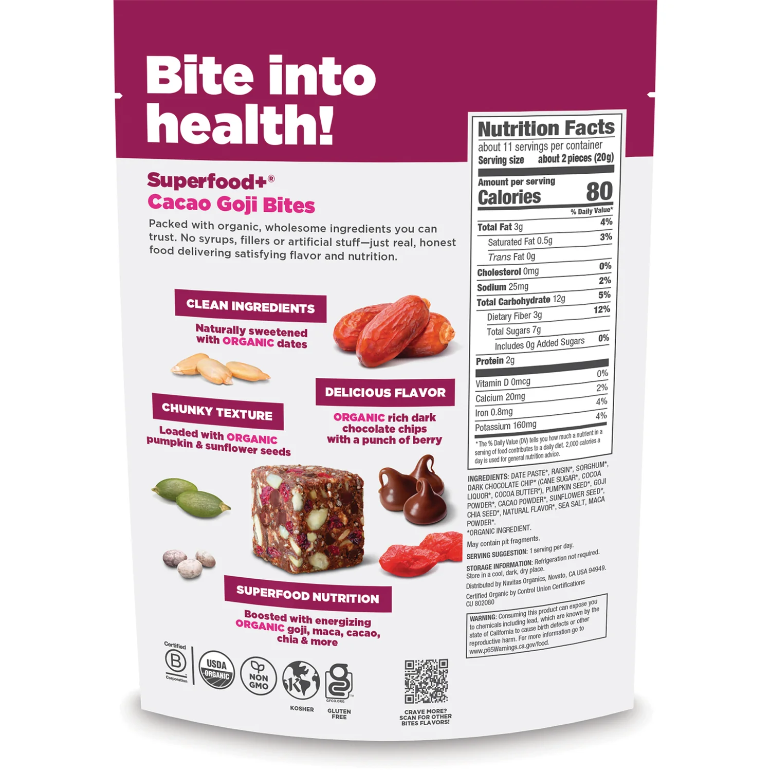 Superfood+ Cacao Goji Bites - Image 2