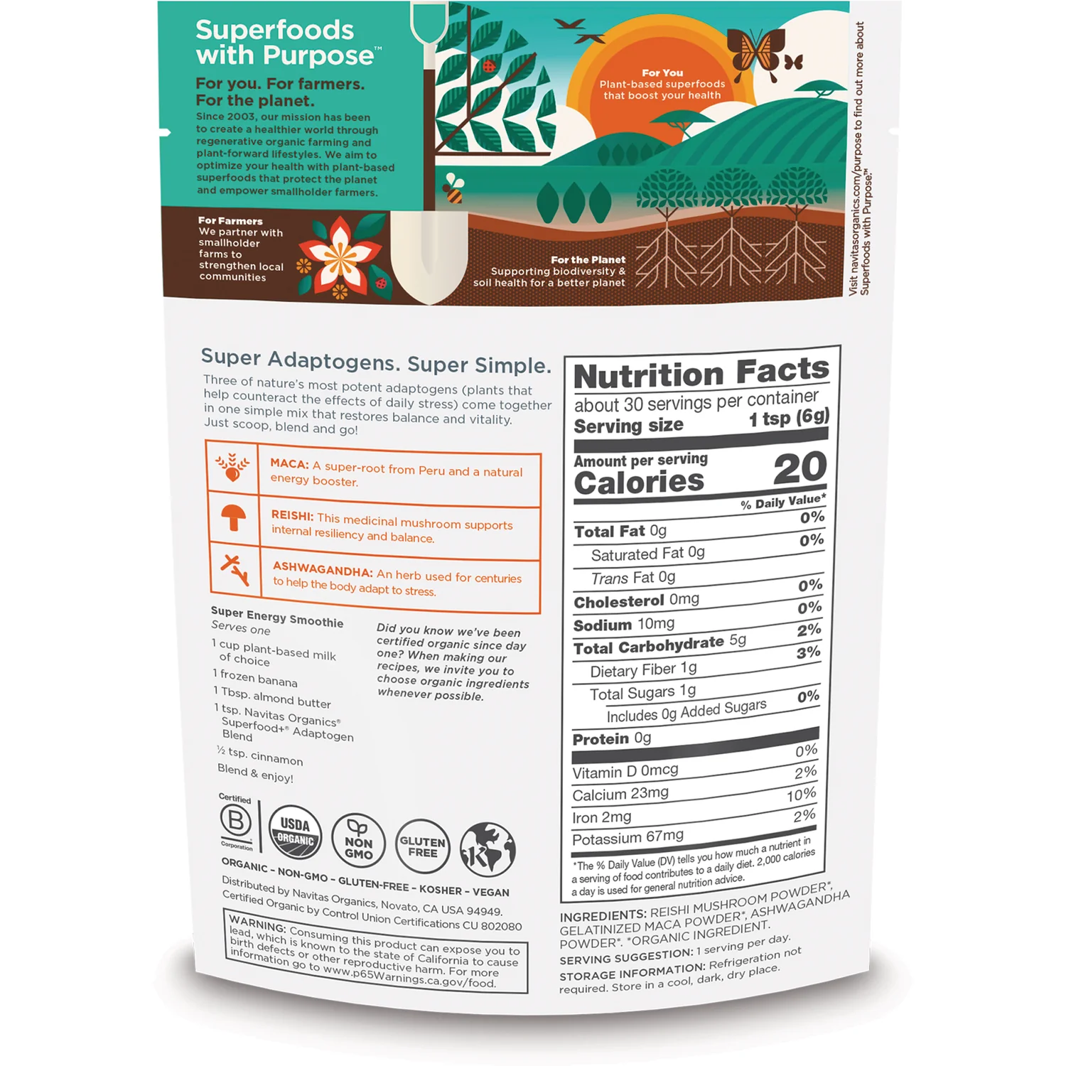 Organic SuperFood+ Adaptogen Blend - Image 2