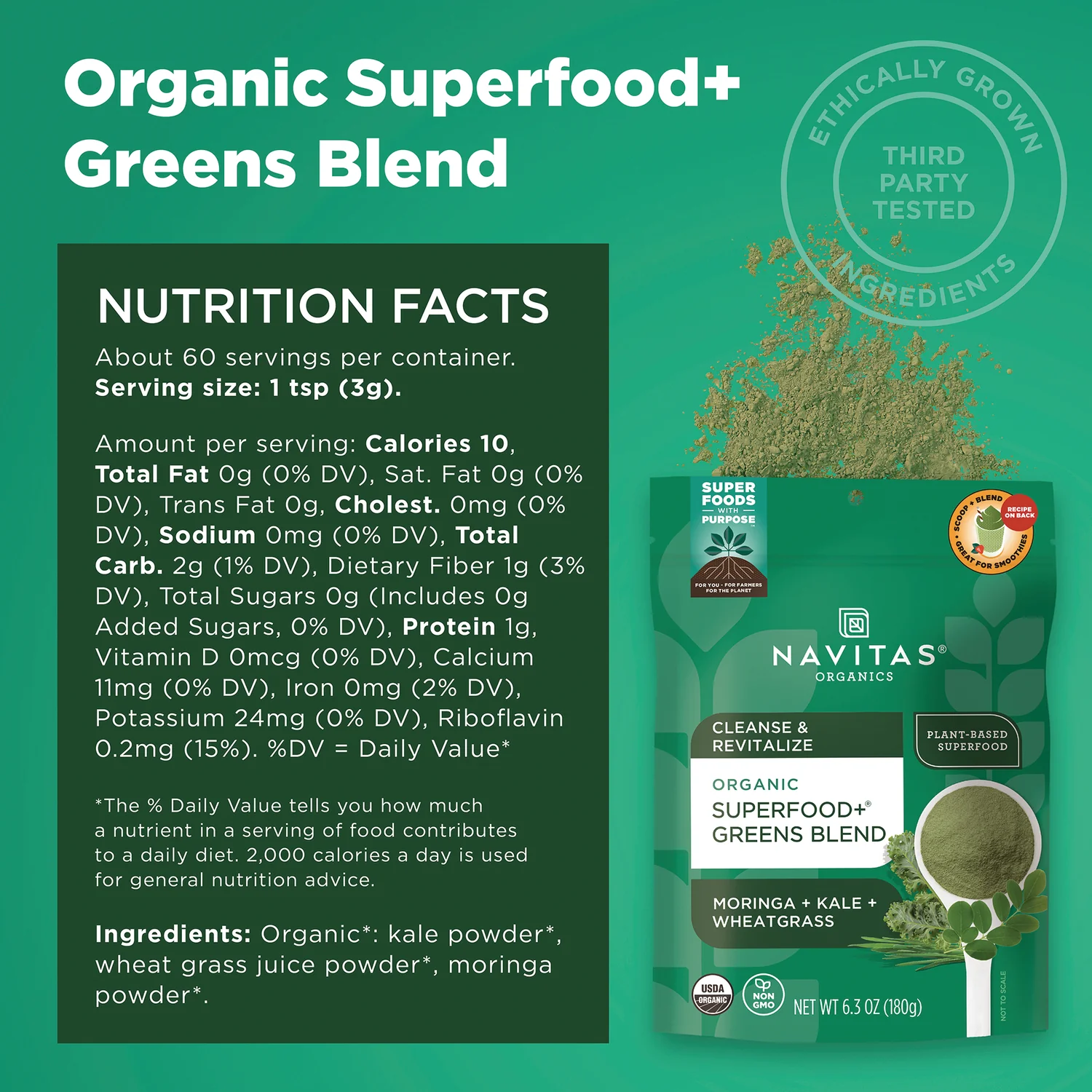 Organic SuperFood+ Greens Blend - Image 3