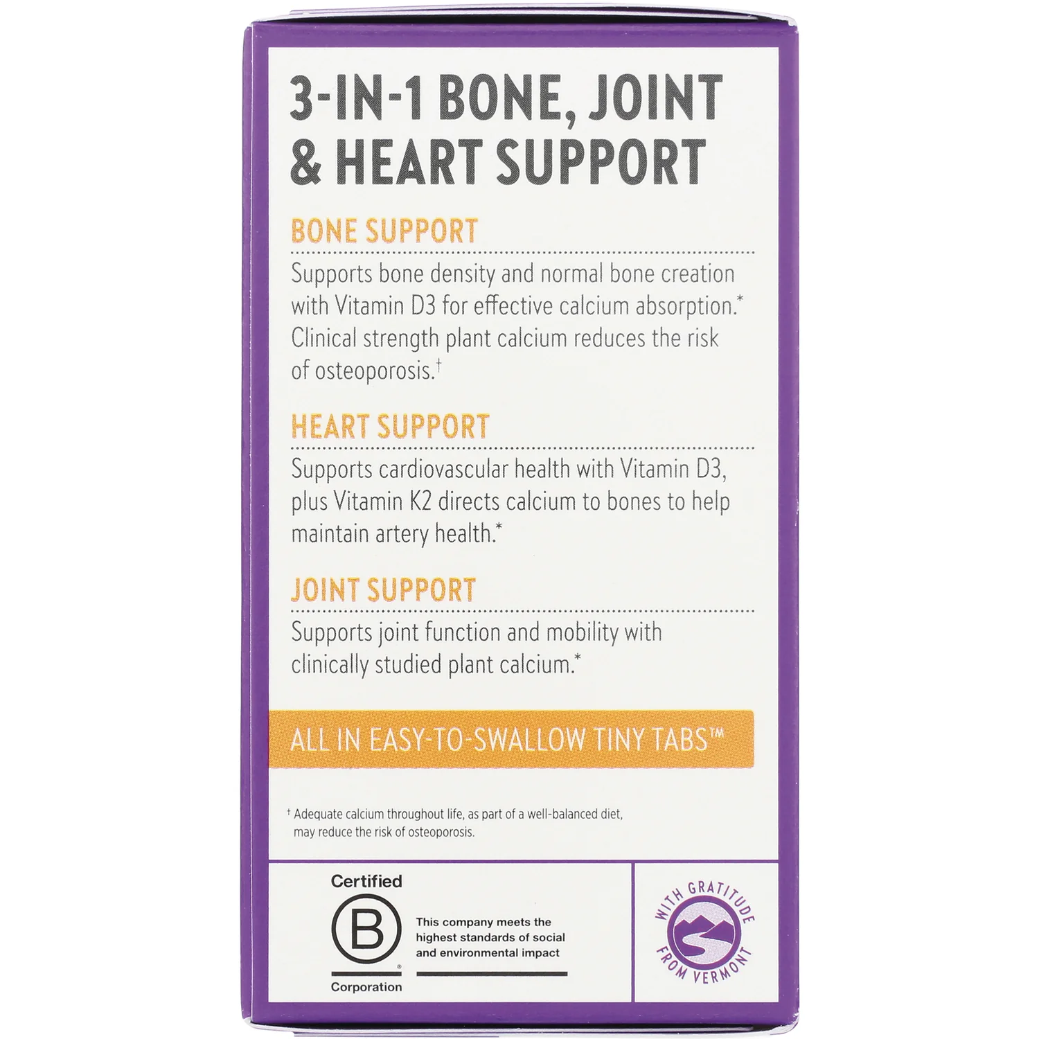 Plant Calcium Bone Strength Take Care - Tiny Tabs - Image 4
