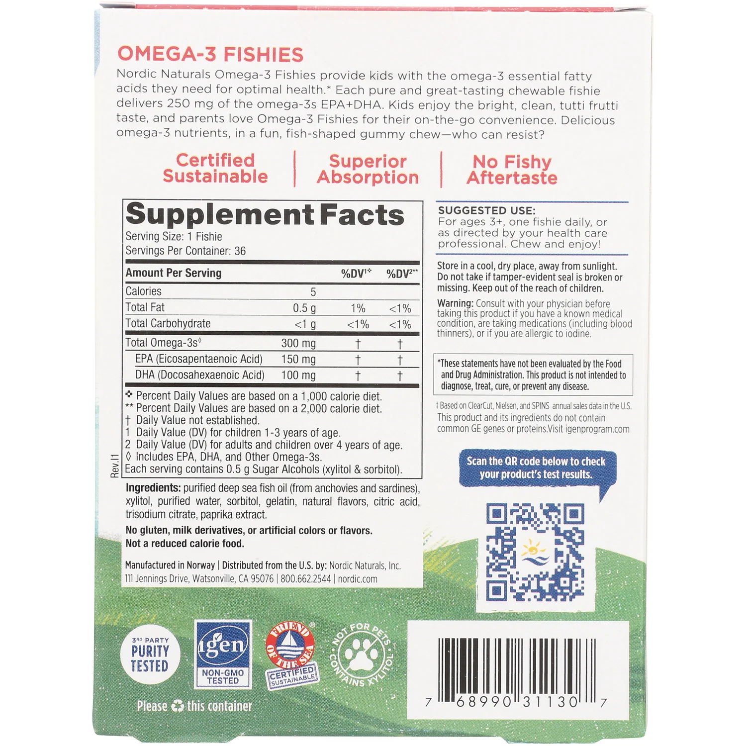 Zero Sugar Omega-3 Fishies - Tutti Frutti - Image 2