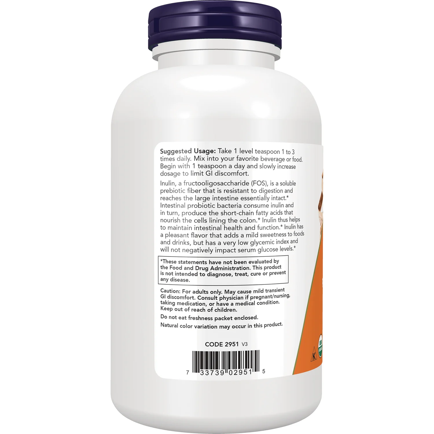 Certified Organic Inulin Prebiotic Pure Powder - Image 3
