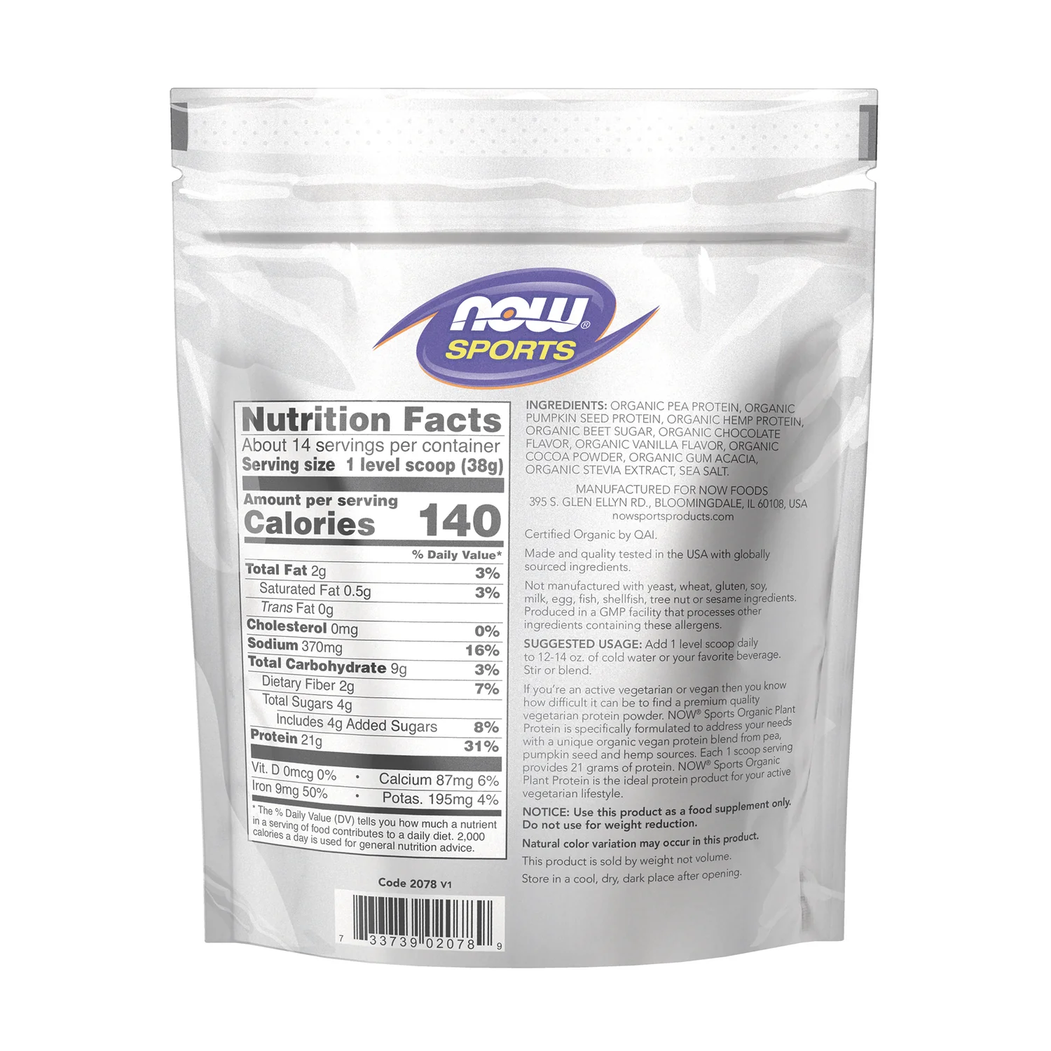 Organic Plant Protein - Creamy Chocolate - Image 2