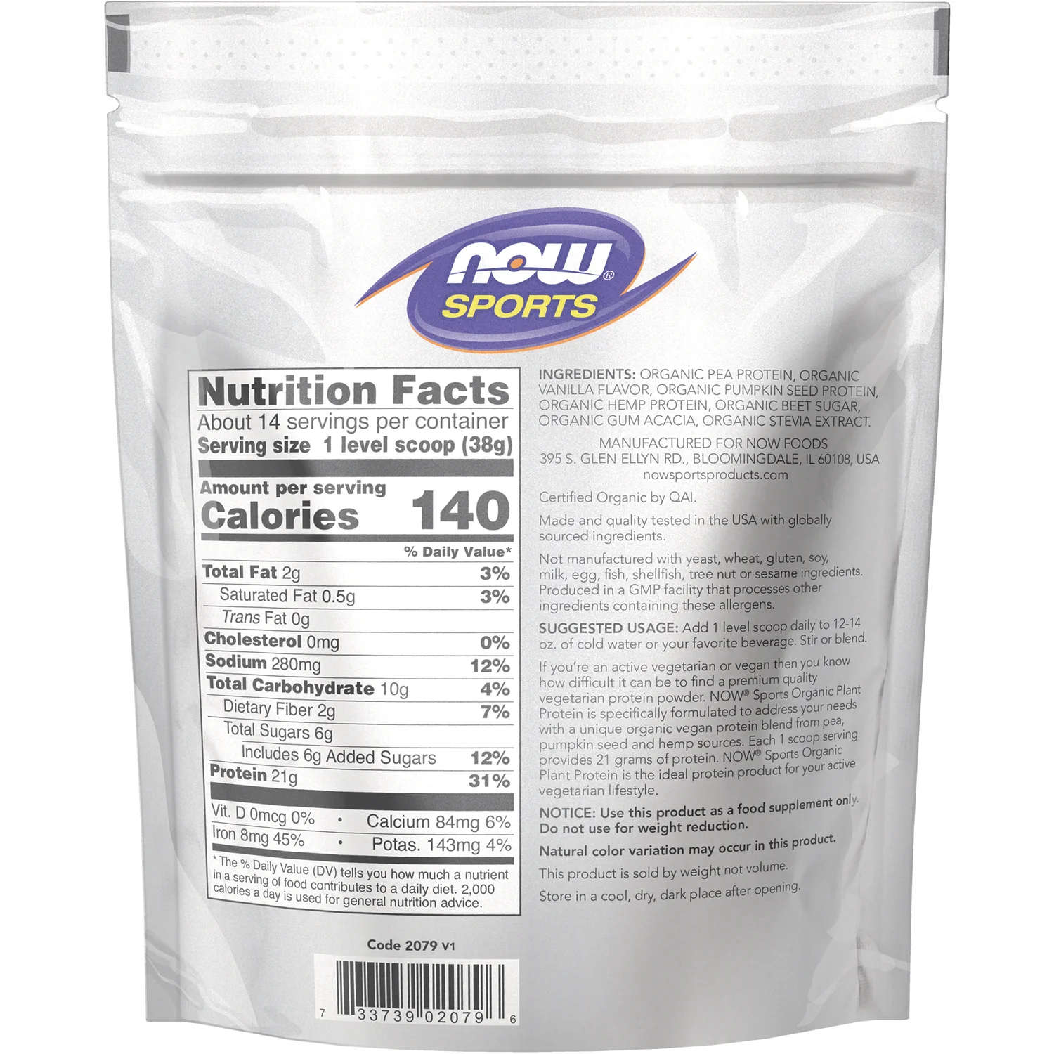 Organic Plant Protein Powder - Creamy Vanilla - Image 2