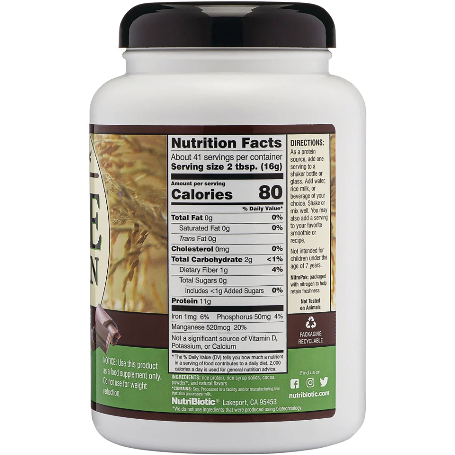 Rice Protein Powder - Chocolate - Image 2