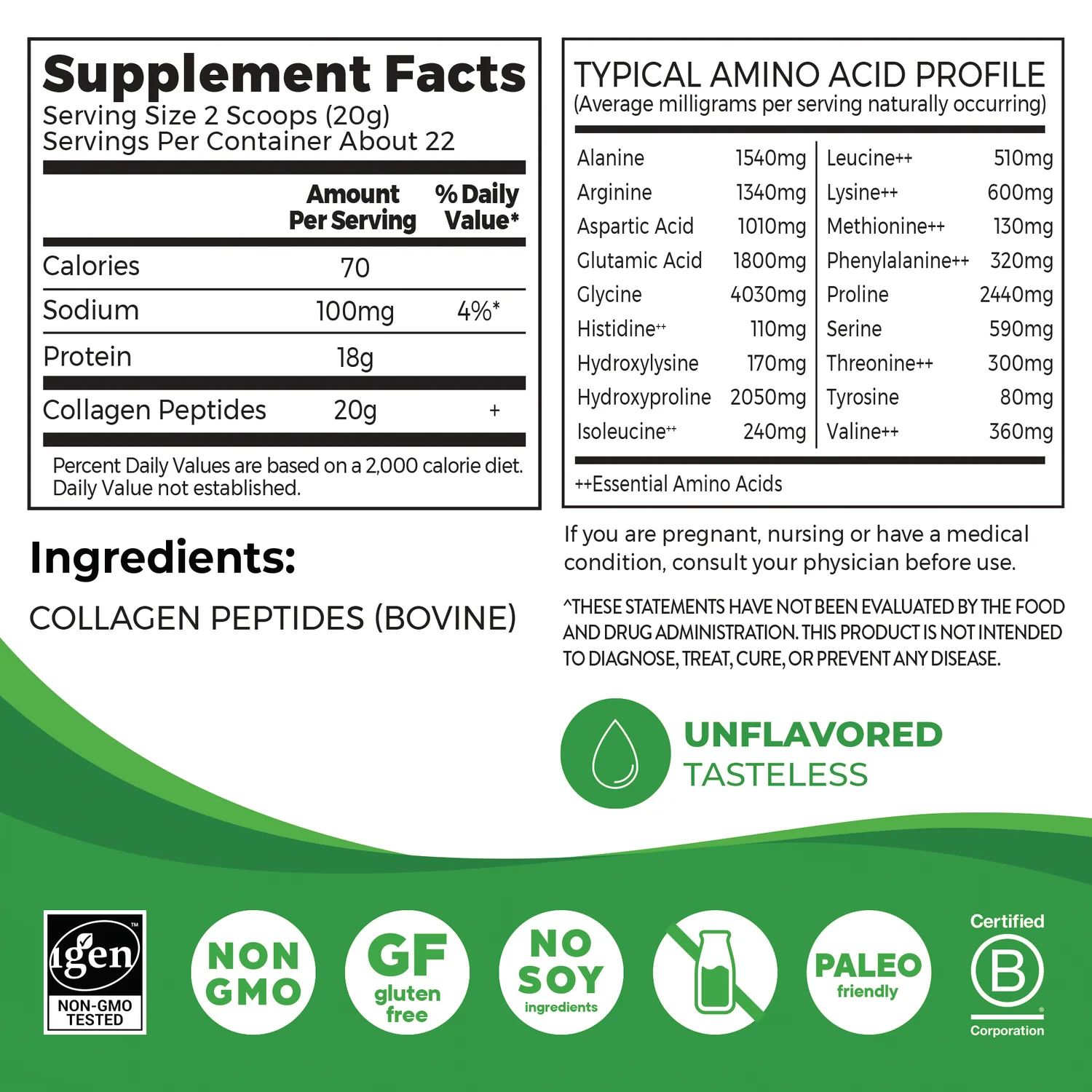 Grass-Fed Pasture Raised Collagen Peptides - Unflavored - Image 2
