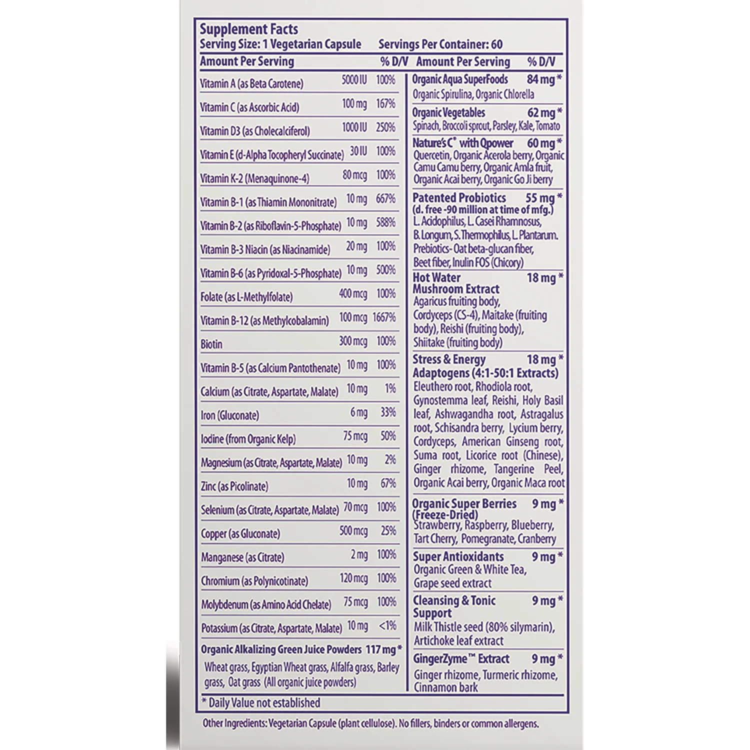 Earth's Blend One Daily Superfood Multivitamin with Iron - Image 2