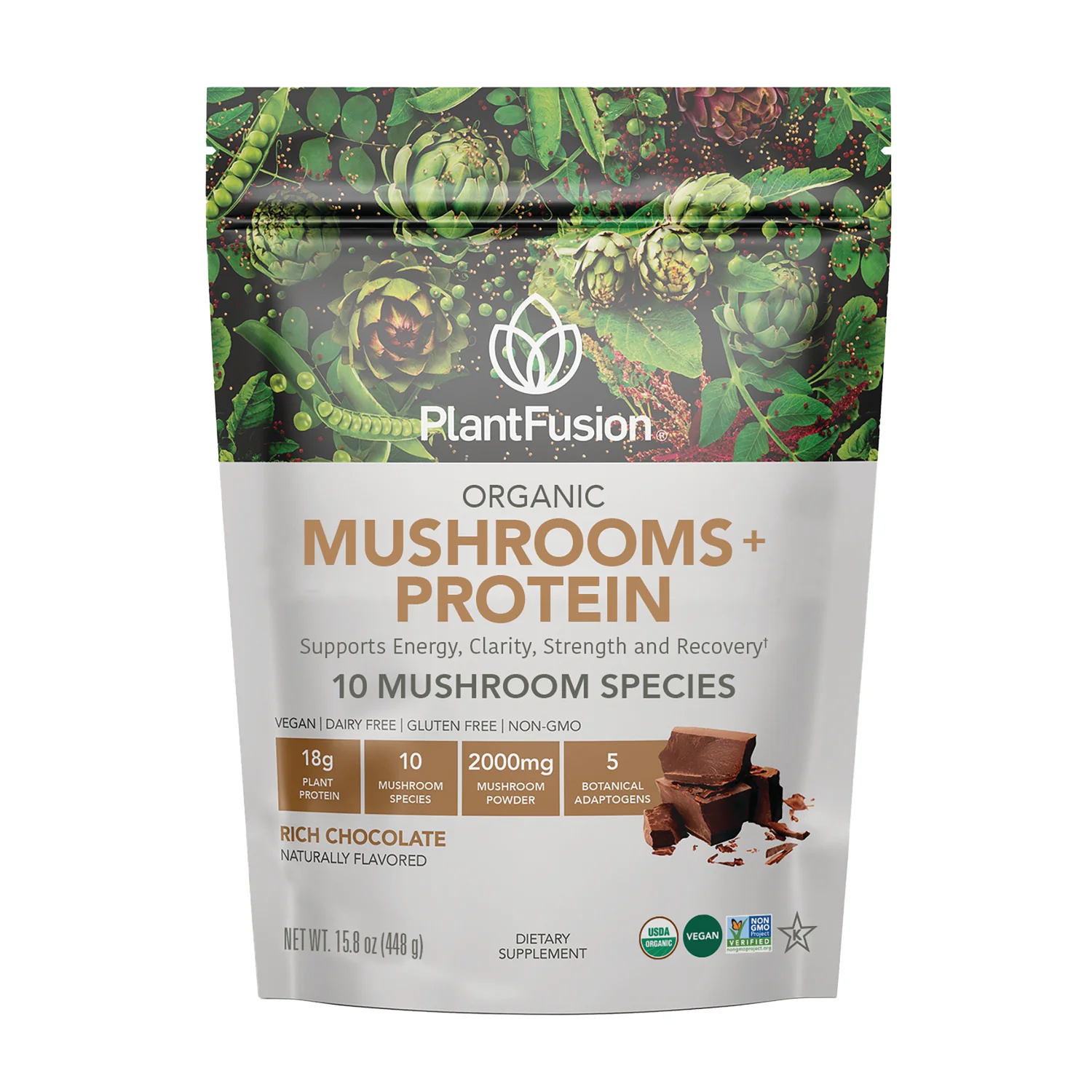 Organic Mushrooms + Protein - Rich Chocolate