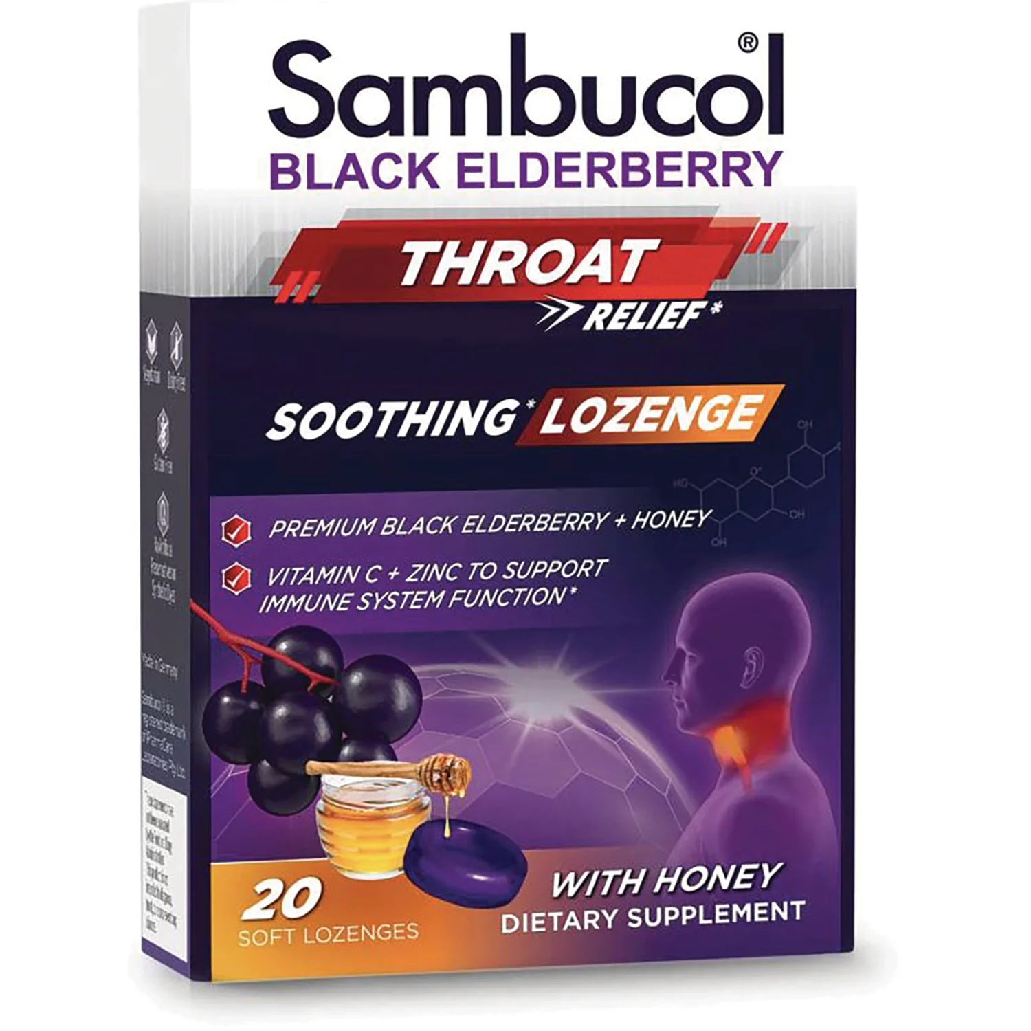 Black Elderberry Throat Relief Soothing Lozenge