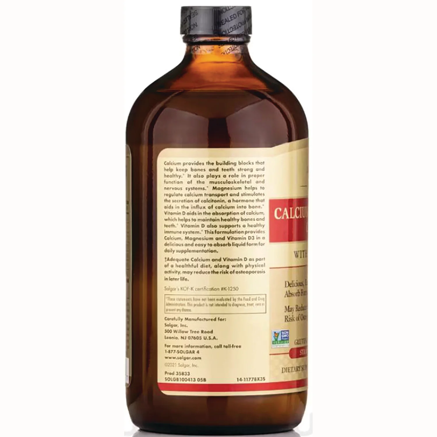 Liquid Calcium Magnesium Citrate with Vitamin D3 - Strawberry - Image 3