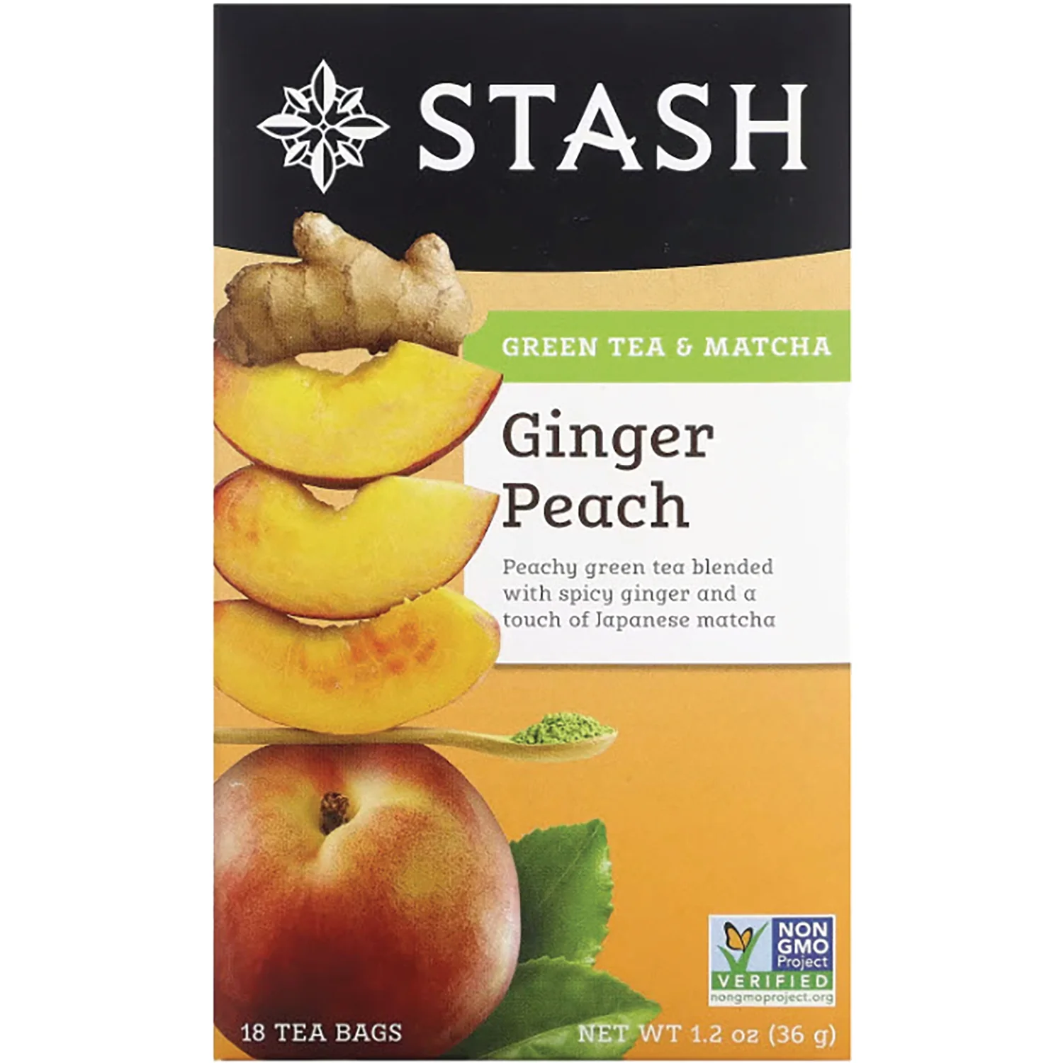 Green Tea & Matcha - Ginger Peach